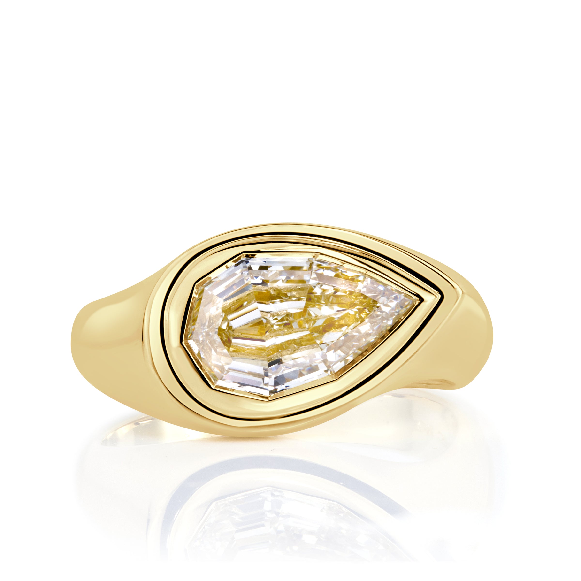 2.00ct Pear Step Cut Diamond Engagement Ring