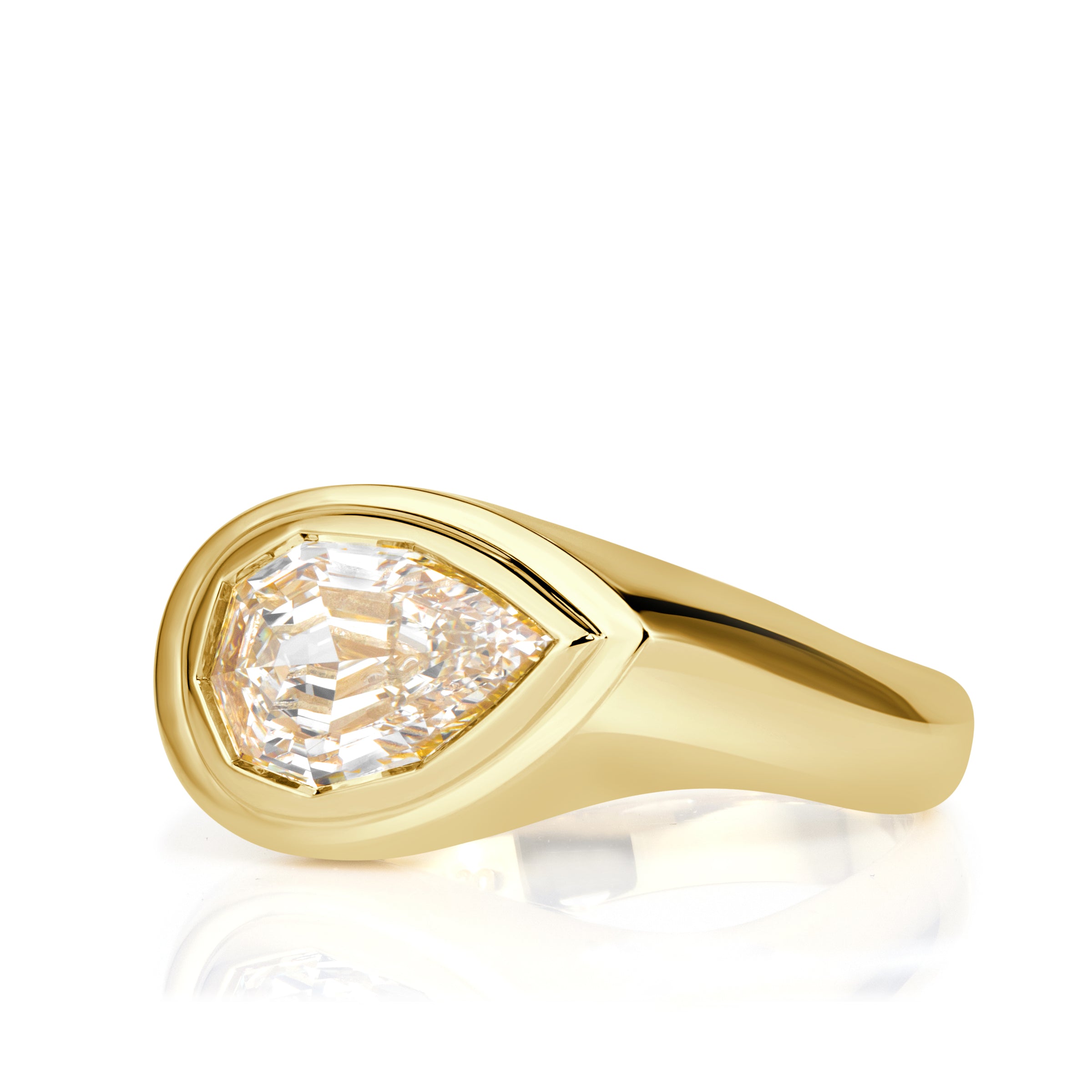 2.00ct Pear Step Cut Diamond Engagement Ring