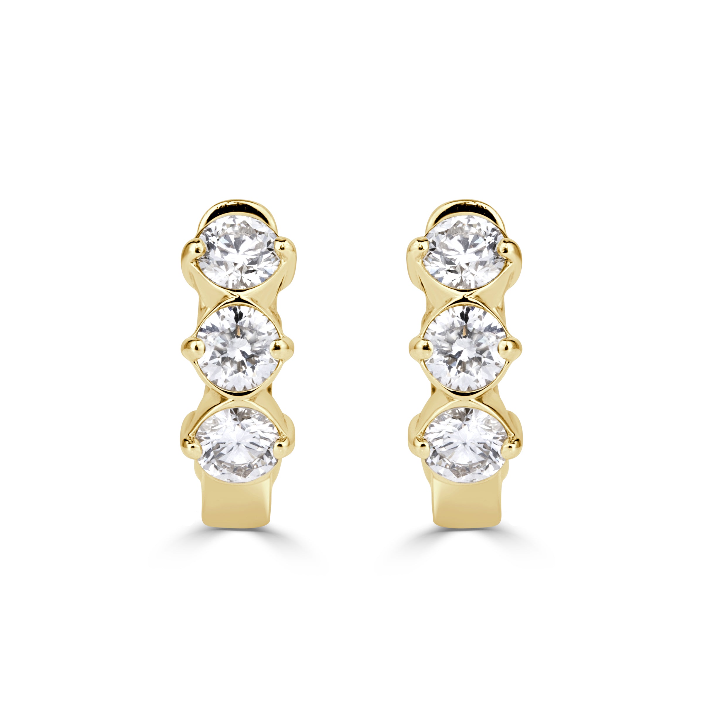 0.71ct Round Brilliant Cut Diamond Huggie Hoop Earrings