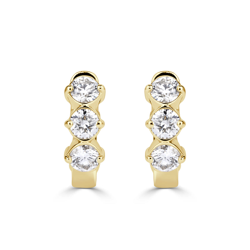 0.71ct Round Brilliant Cut Diamond Huggie Hoop Earrings