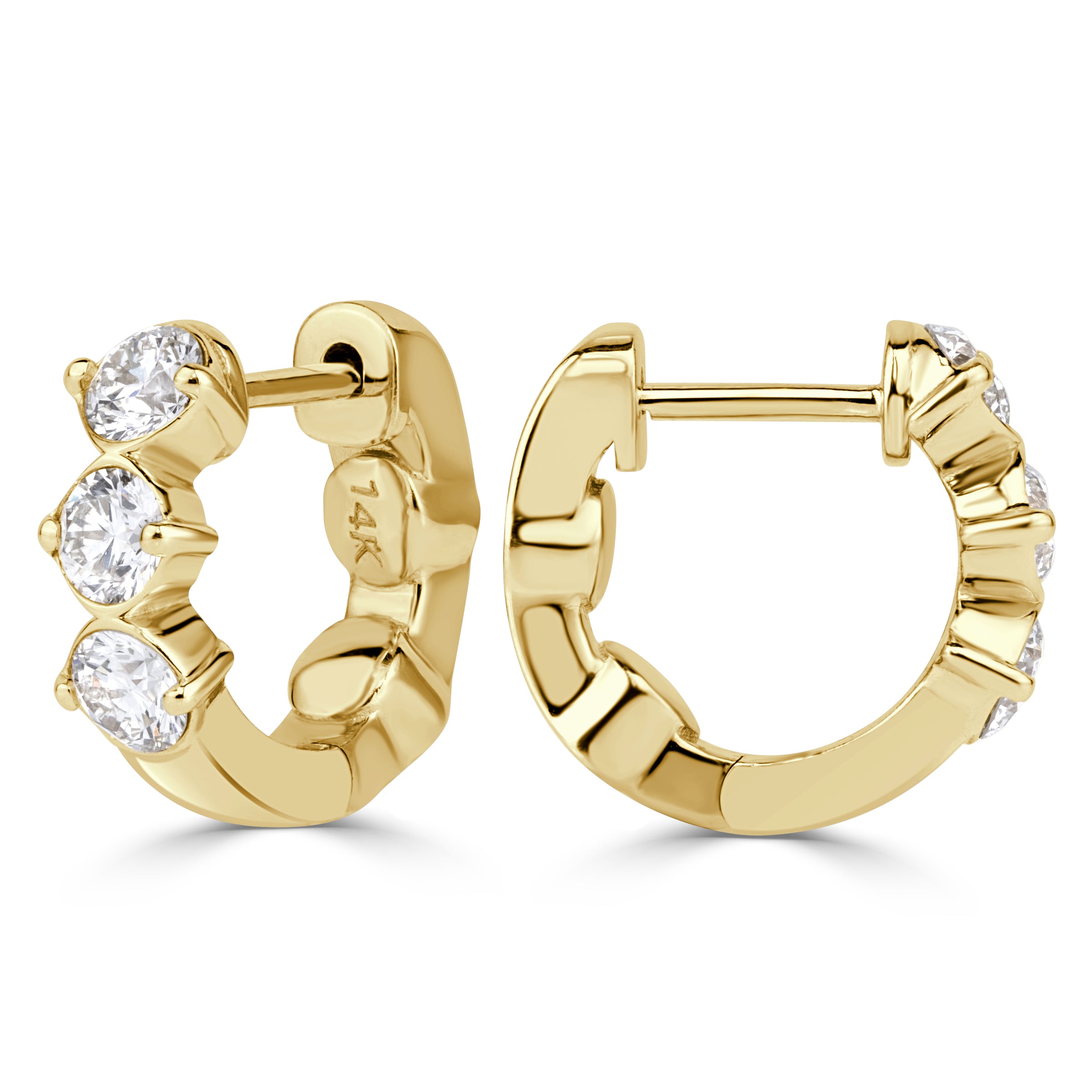 0.71ct Round Brilliant Cut Diamond Huggie Hoop Earrings