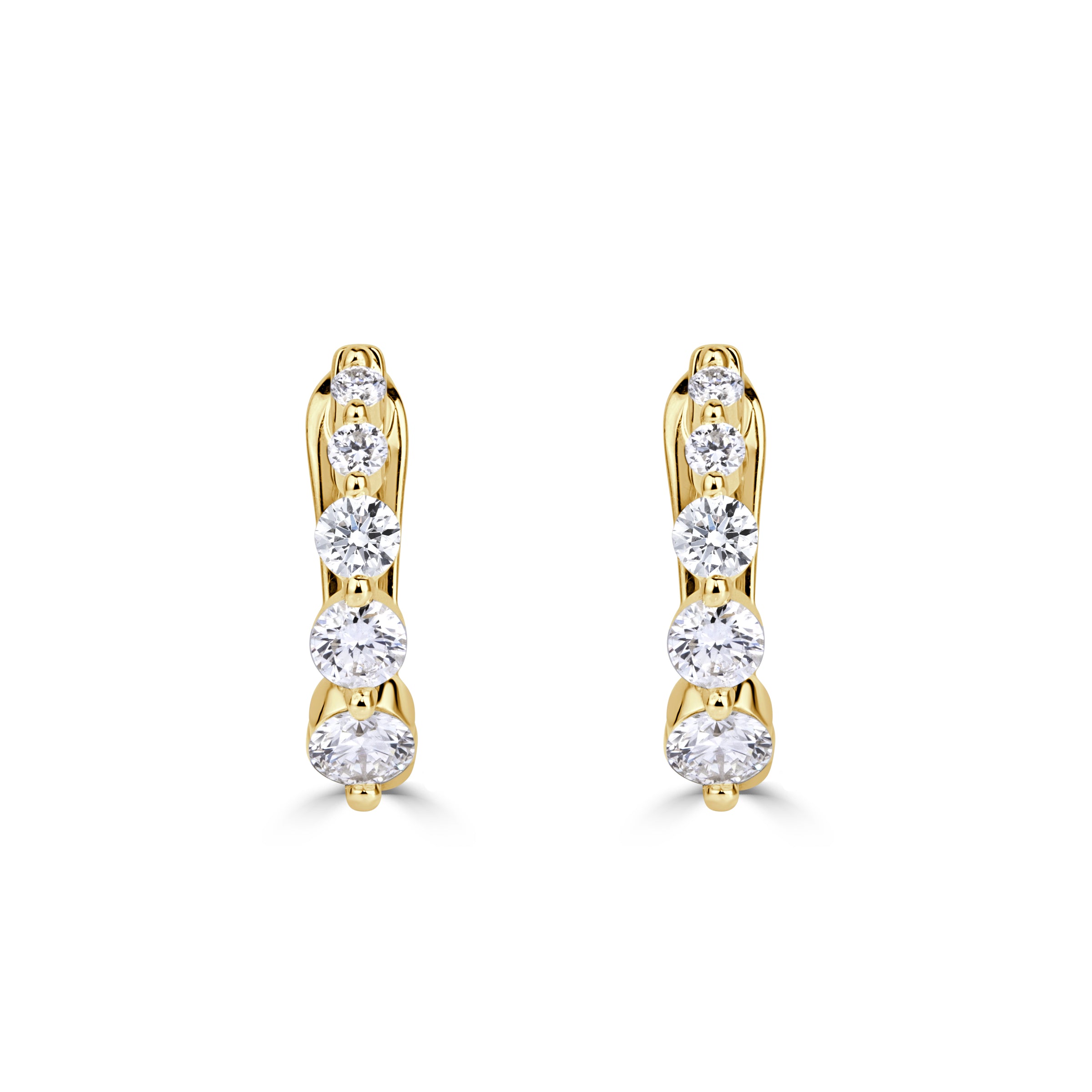 0.51ct Round Brilliant Cut Diamond Huggie Hoop Earrings