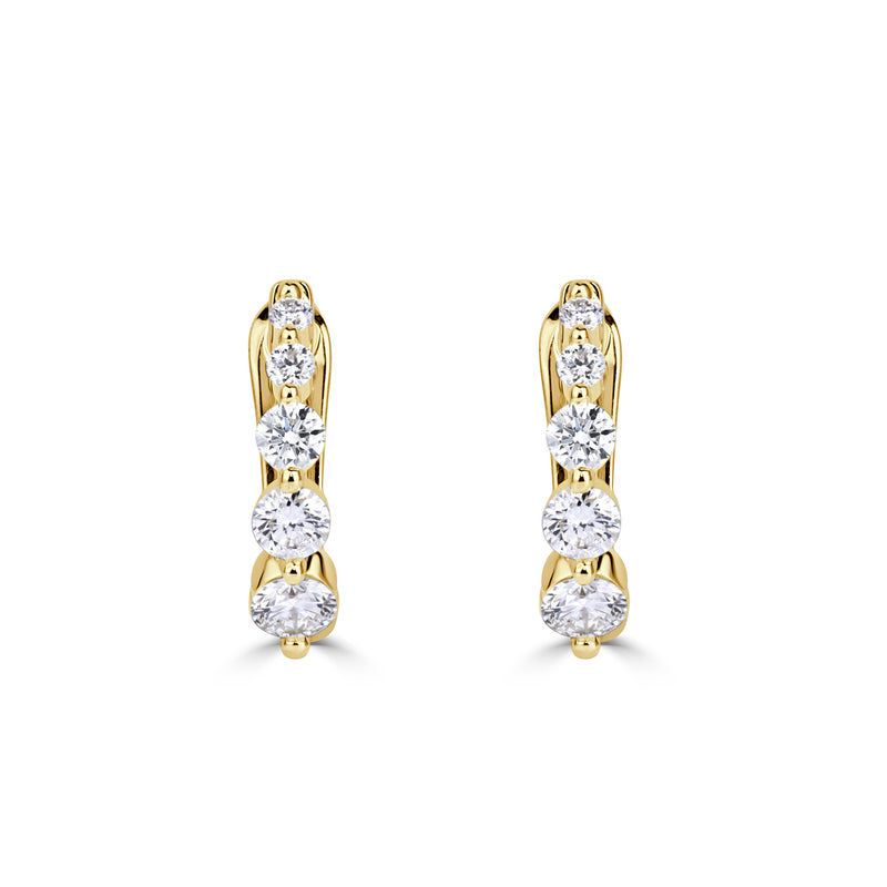0.51ct Round Brilliant Cut Diamond Huggie Hoop Earrings