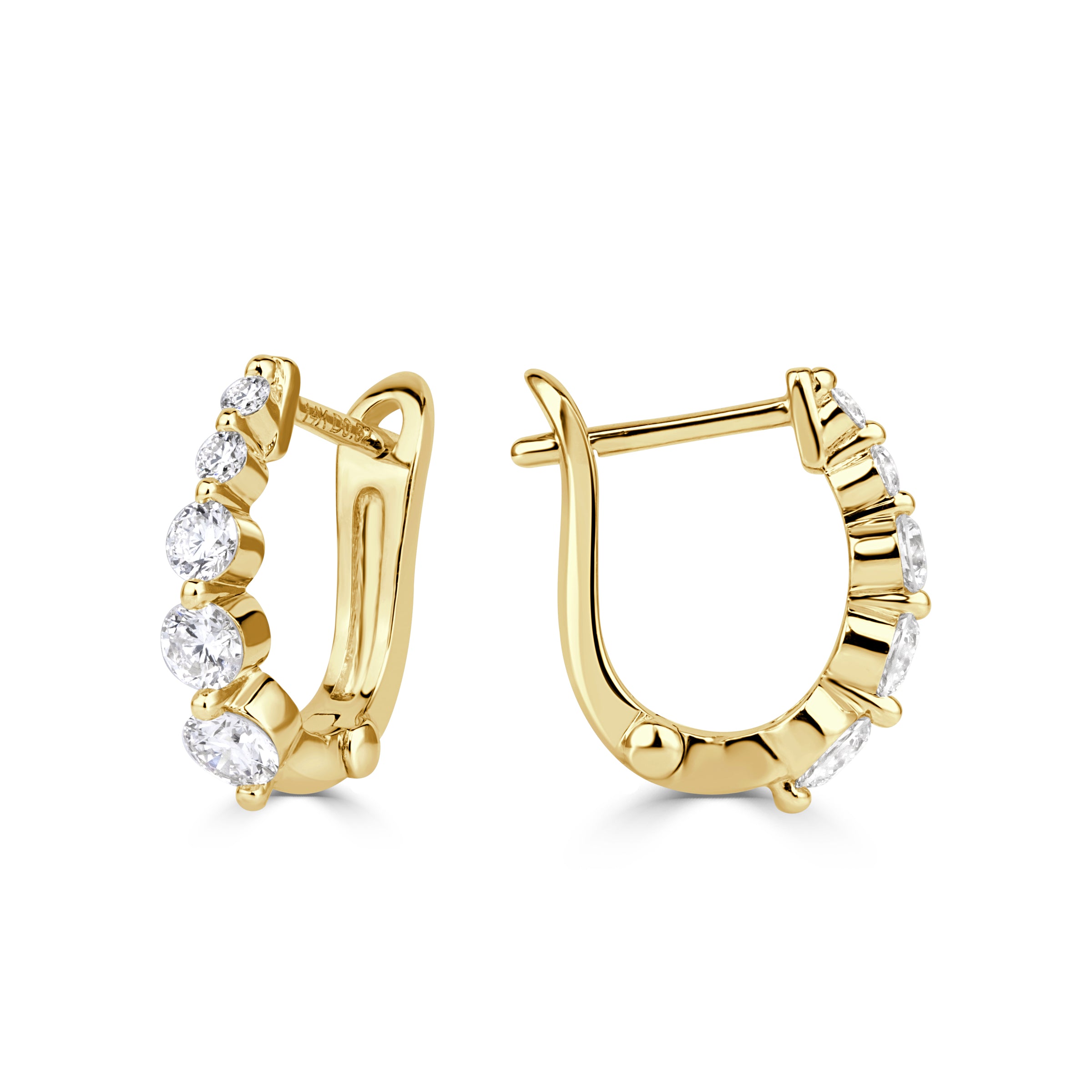 0.51ct Round Brilliant Cut Diamond Huggie Hoop Earrings