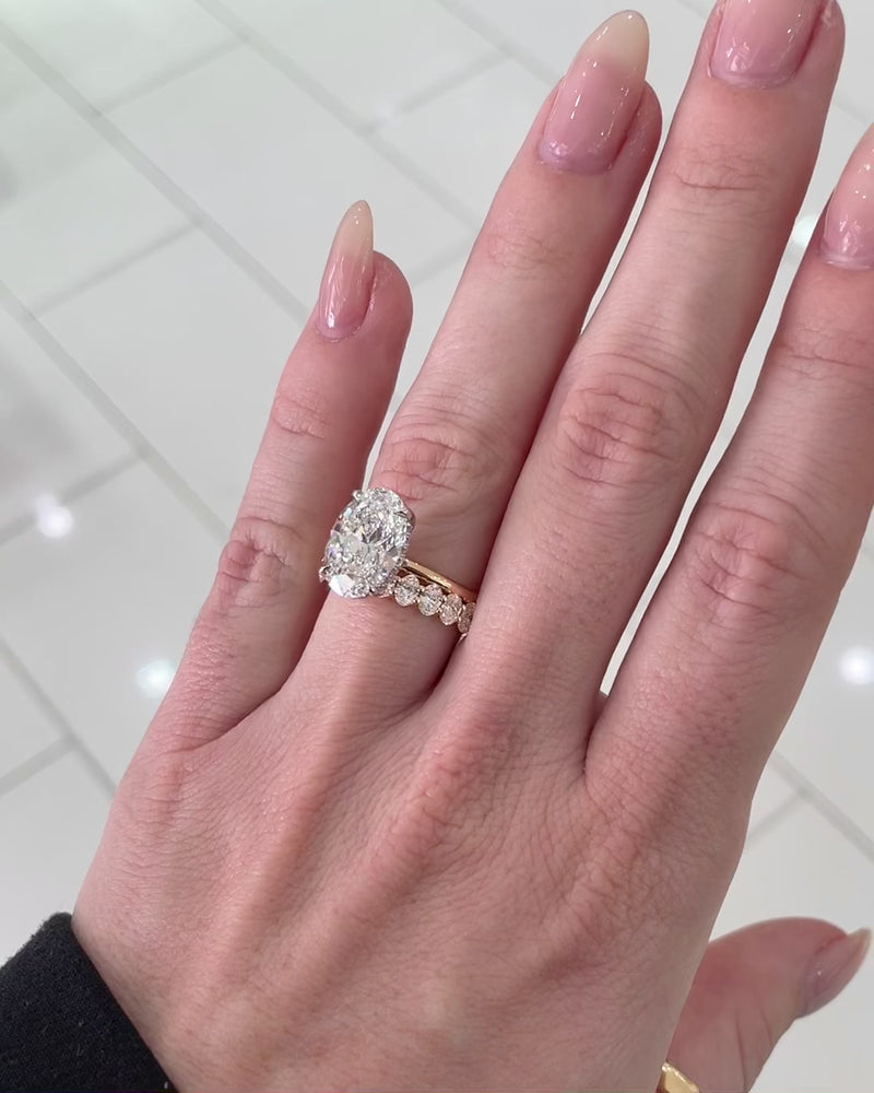 4.17ct Oval Cut Lab Grown Diamond Engagement Ring