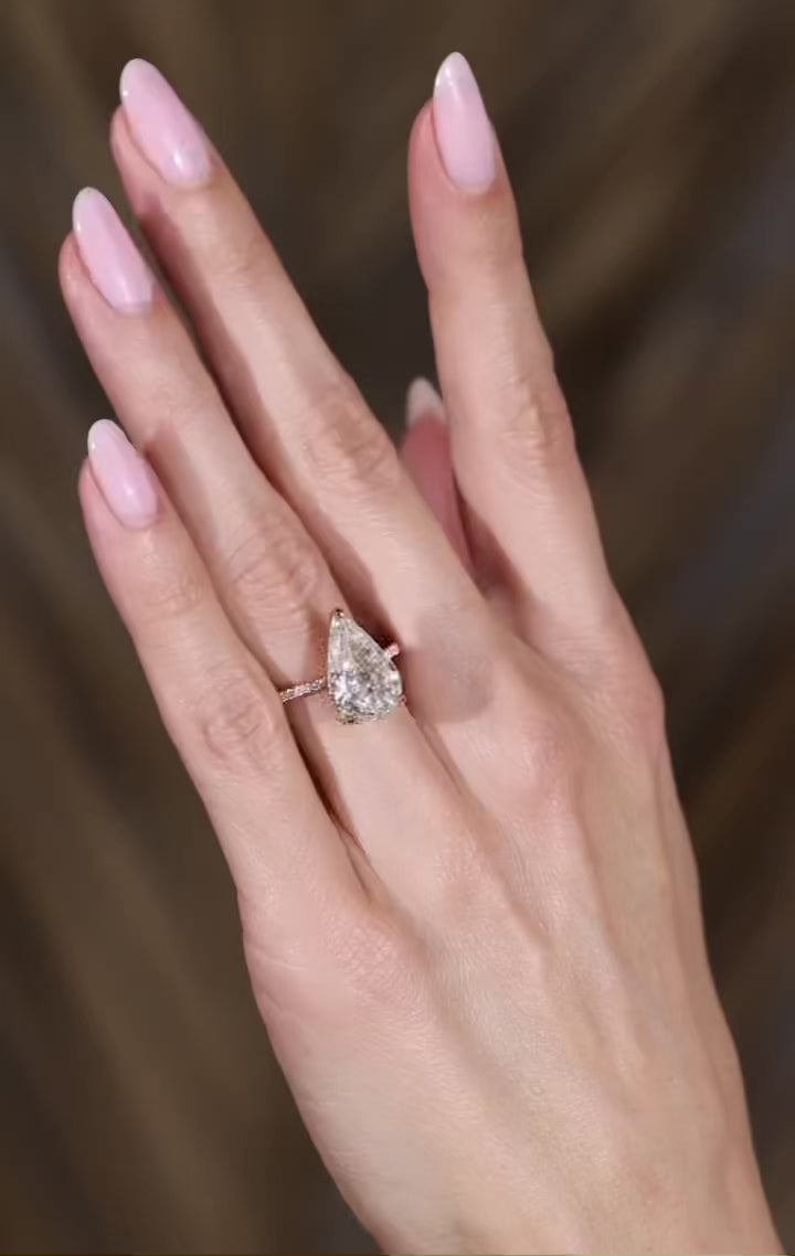 5.44ct Pear Shaped Diamond Engagement Ring