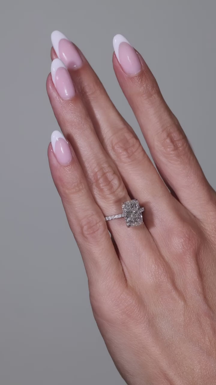 3.97ct Elongated Cushion Cut Diamond Engagement Ring