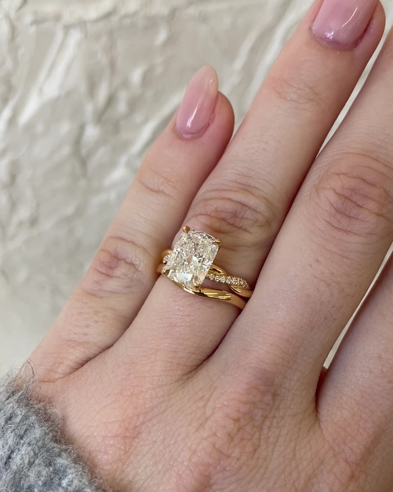 3.26ct Elongated Cushion Cut Lab Grown Diamond Engagement Ring