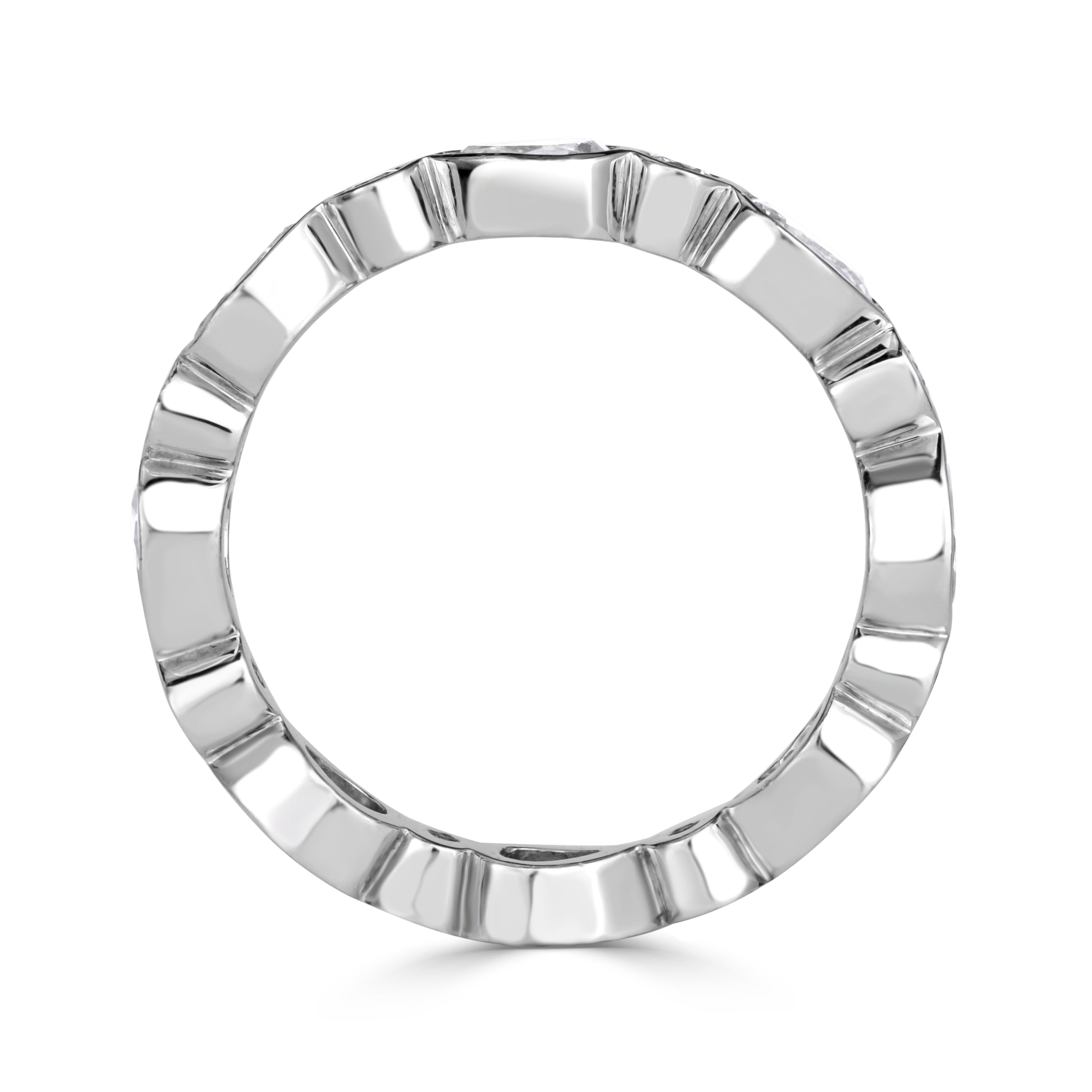 1.80ct Pear Shaped and Round Brilliant Cut Diamond Eternity Band in 18k White Gold