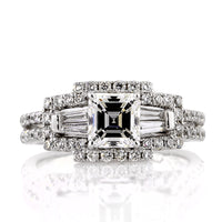 1.78ct Asscher Cut Diamond Engagement Ring