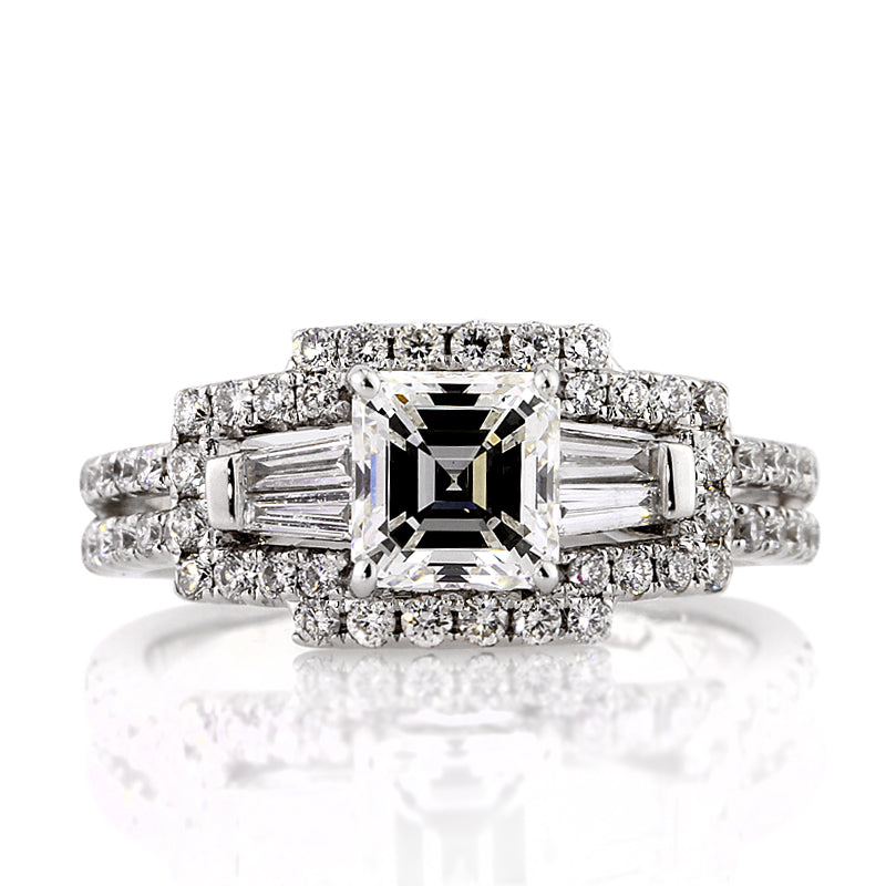 1.78ct Asscher Cut Diamond Engagement Ring