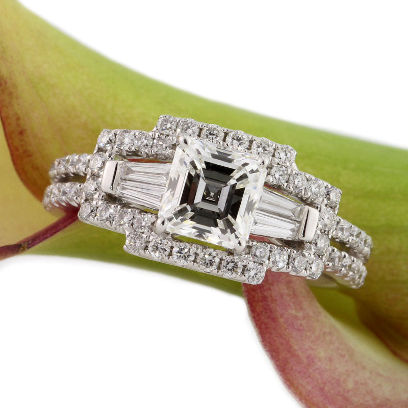 1.78ct Asscher Cut Diamond Engagement Ring