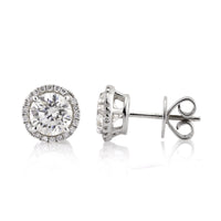 2.20ct Round Brilliant Cut Diamond Stud Earrings