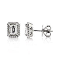 1.30ct Emerald Cut Diamond Stud Earrings