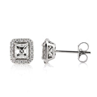 1.10ct Asscher Cut Diamond Stud Earrings
