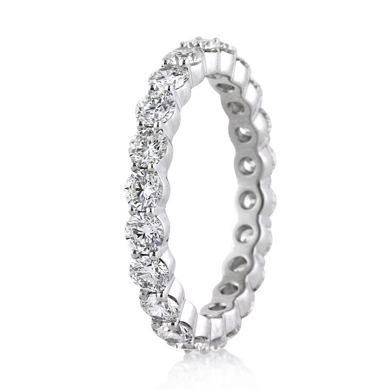 2.00ct Round Brilliant Cut Diamond Eternity Band in 18k White Gold