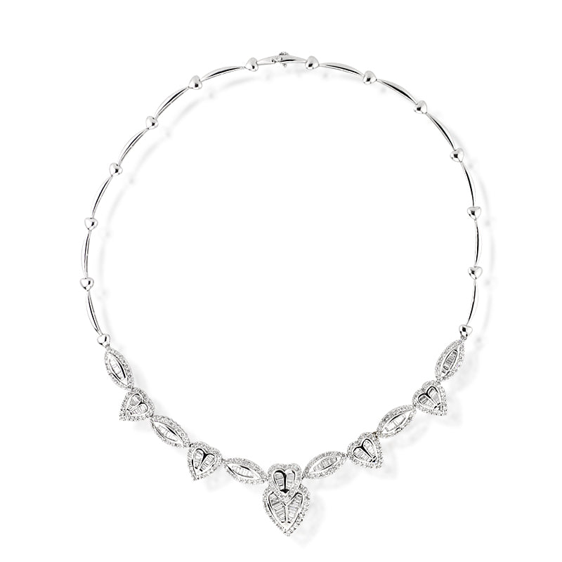7.35ct Baguette and Round Brilliant Cut Diamond Necklace