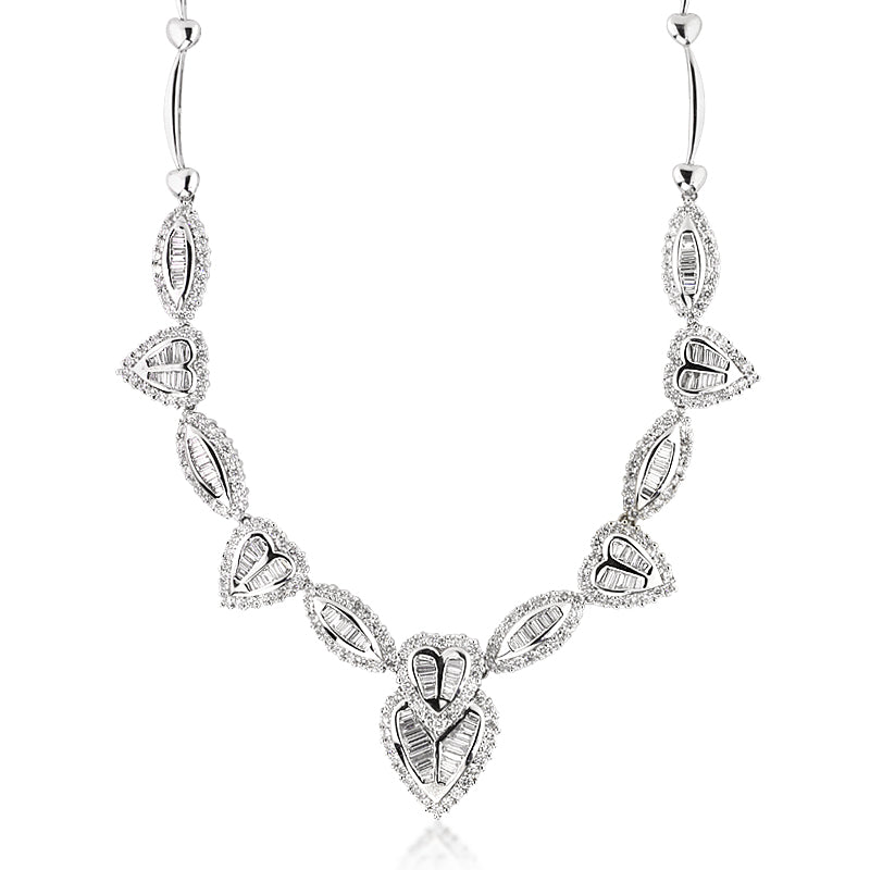 7.35ct Baguette and Round Brilliant Cut Diamond Necklace