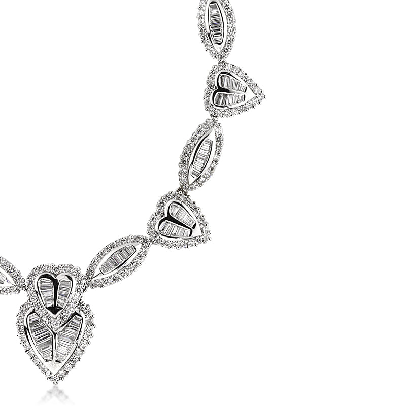 7.35ct Baguette and Round Brilliant Cut Diamond Necklace