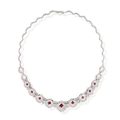 5.00ct  Ruby and Diamond Necklace