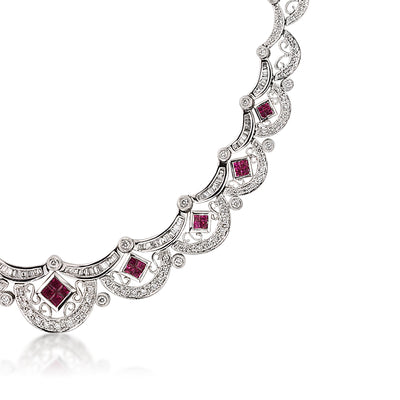 5.00ct  Ruby and Diamond Necklace