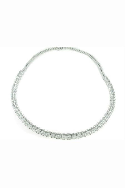 8.97ct Baguette and Round Brilliant Cut Diamond Necklace