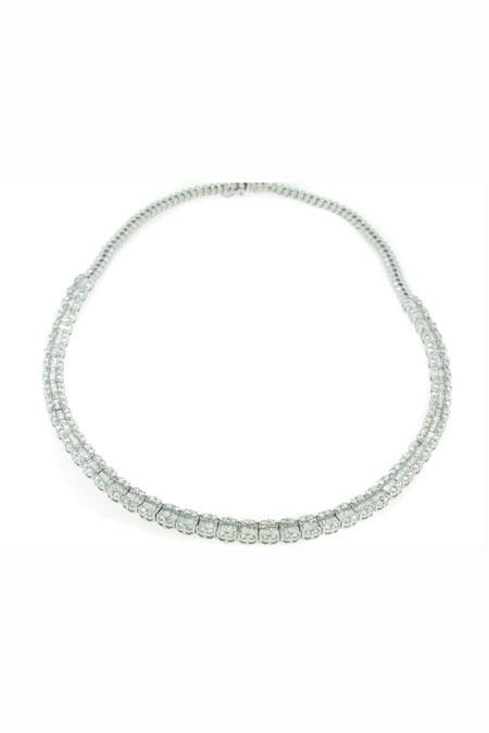 8.97ct Baguette and Round Brilliant Cut Diamond Necklace