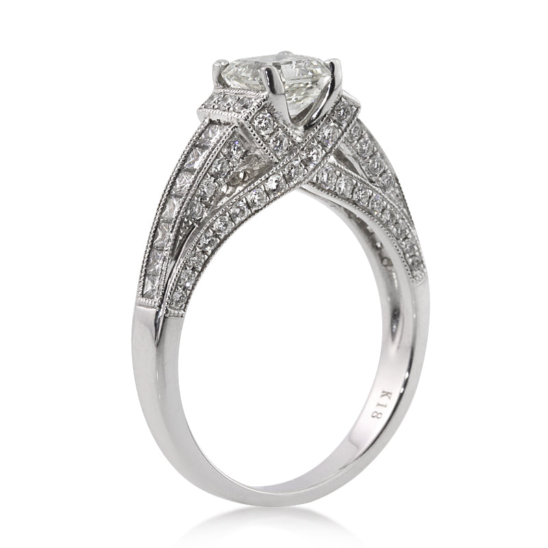 2.06ct Asscher Cut Diamond Engagement Ring