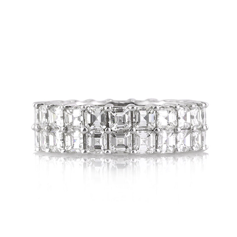 5.65ct Asscher Cut Diamond Two-Row Eternity Band