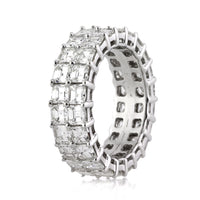 5.65ct Asscher Cut Diamond Two-Row Eternity Band