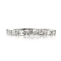 0.85ct Baguette Cut and Round Brilliant Cut Diamond Eternity Band in 18k White Gold