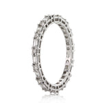 0.85ct Baguette Cut and Round Brilliant Cut Diamond Eternity Band in 18k White Gold