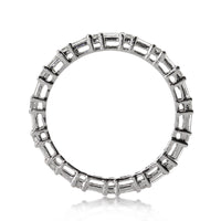 0.85ct Baguette Cut and Round Brilliant Cut Diamond Eternity Band in 18k White Gold