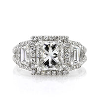 3.57ct Princess Cut Diamond Engagement Ring