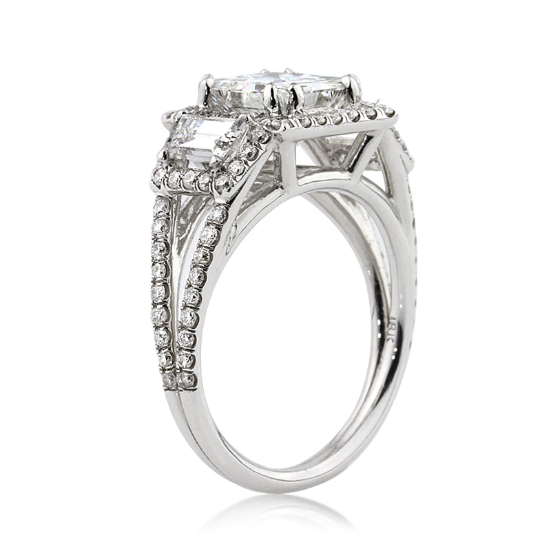 3.57ct Princess Cut Diamond Engagement Ring