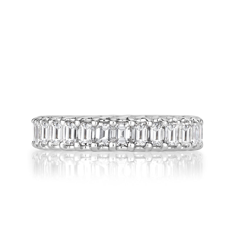 2.40ct Emerald Cut Diamond Eternity Band in 18k White Gold