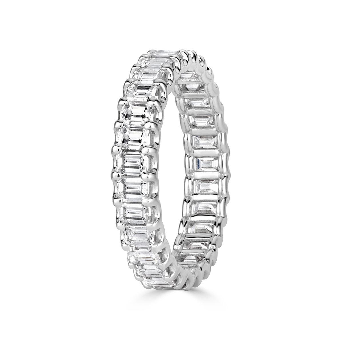 2.40ct Emerald Cut Diamond Eternity Band in 18k White Gold