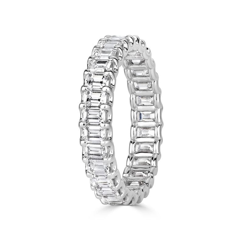 2.40ct Emerald Cut Diamond Eternity Band in 18k White Gold