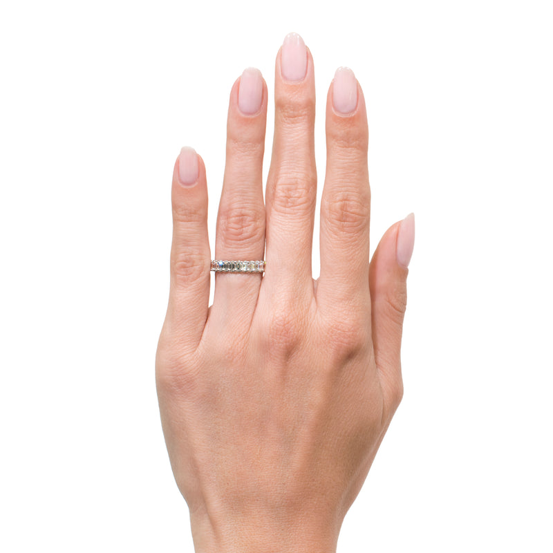 2.40ct Emerald Cut Diamond Eternity Band in 18k White Gold