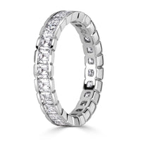 2.20ct Asscher Cut Diamond Eternity Band in 18K White Gold