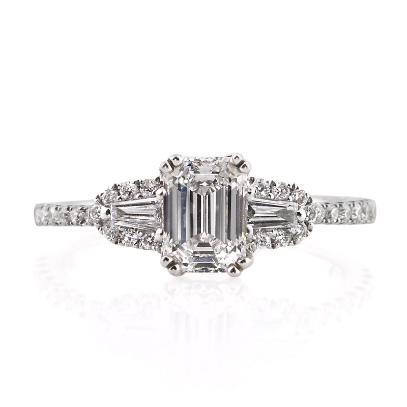 1.36ct Emerald Cut Diamond Engagement Ring