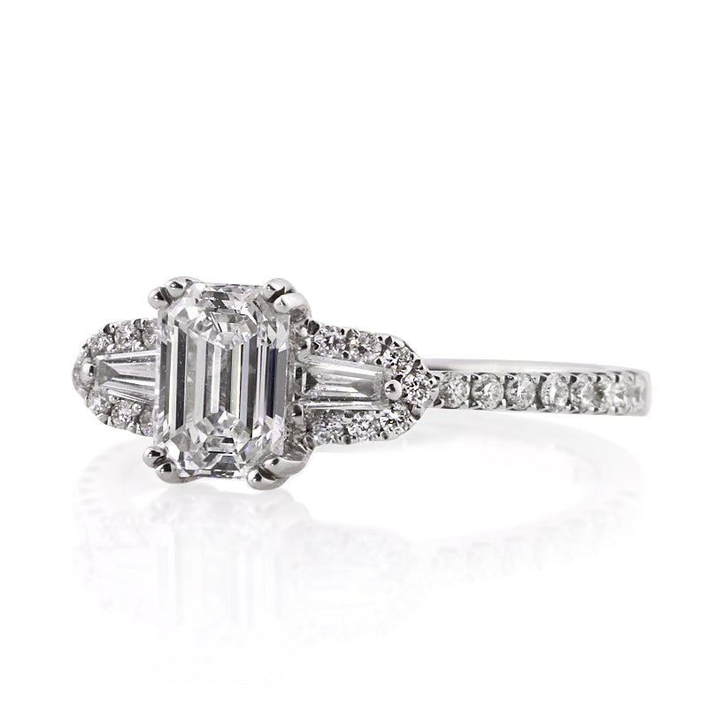 1.36ct Emerald Cut Diamond Engagement Ring