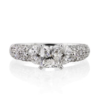 1.96ct Princess Cut Diamond Engagement Ring