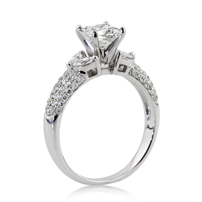 1.96ct Princess Cut Diamond Engagement Ring