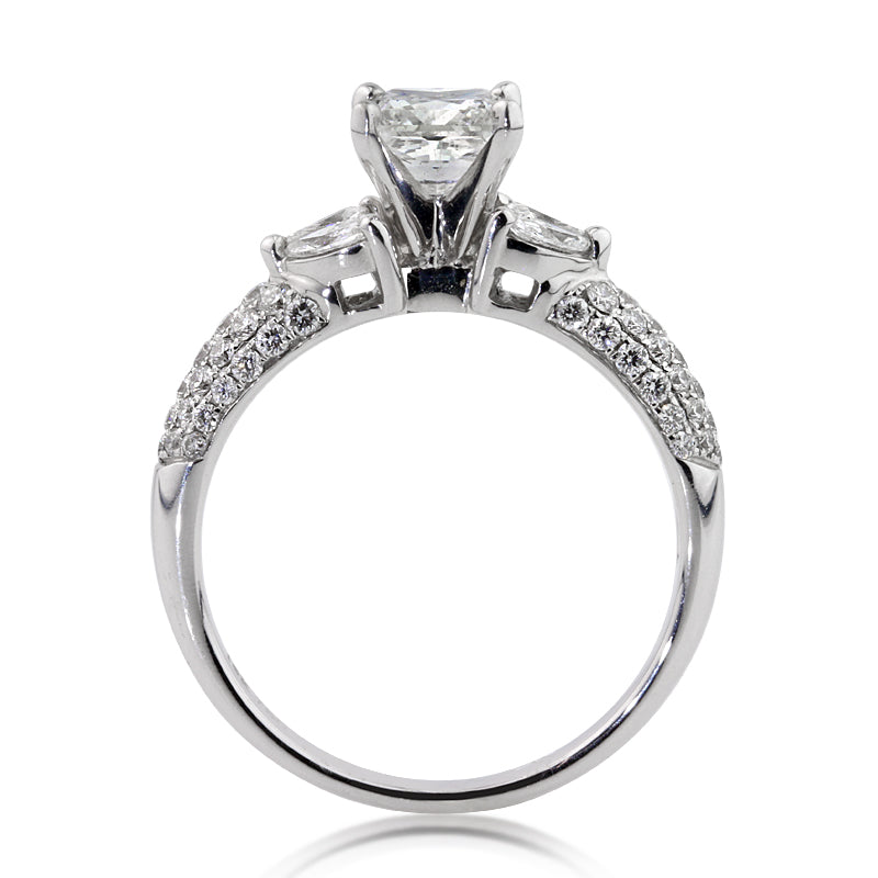 1.96ct Princess Cut Diamond Engagement Ring
