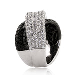 3.85ct White and Black Round Brilliant Cut Diamond Ring
