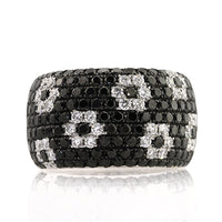 2.55ct Black and White Round Diamond Ring Masterpiece