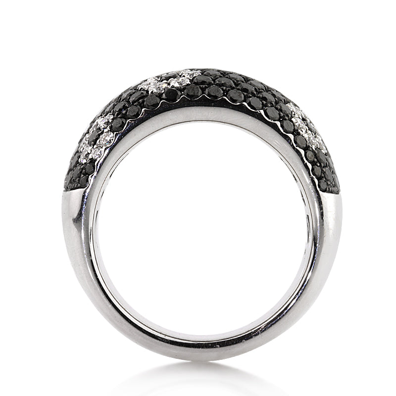 2.55ct Black and White Round Diamond Ring Masterpiece