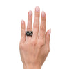 2.55ct Black and White Round Diamond Ring Masterpiece