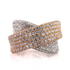 3.65ct White and Rose Gold Round Brilliant Cut Diamond Ring